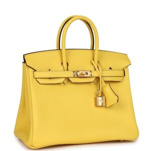 Yellow Leather Top-Handle Bag Gold Hardware H Birkin 30 Jaune de Naples Novillo